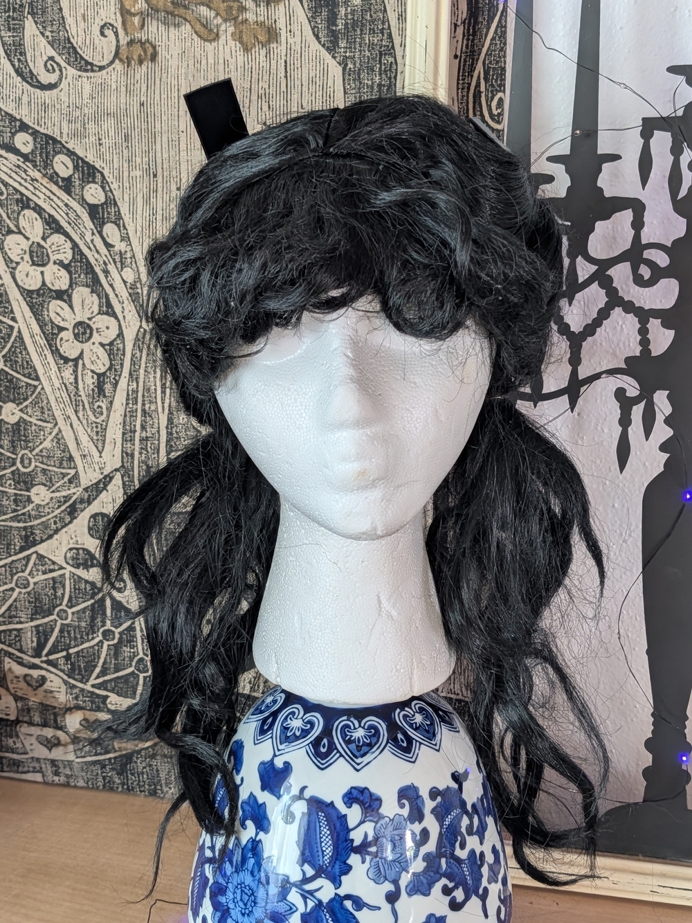 Unbranded Black Wavy Women's Wig with Side Ponytail Style